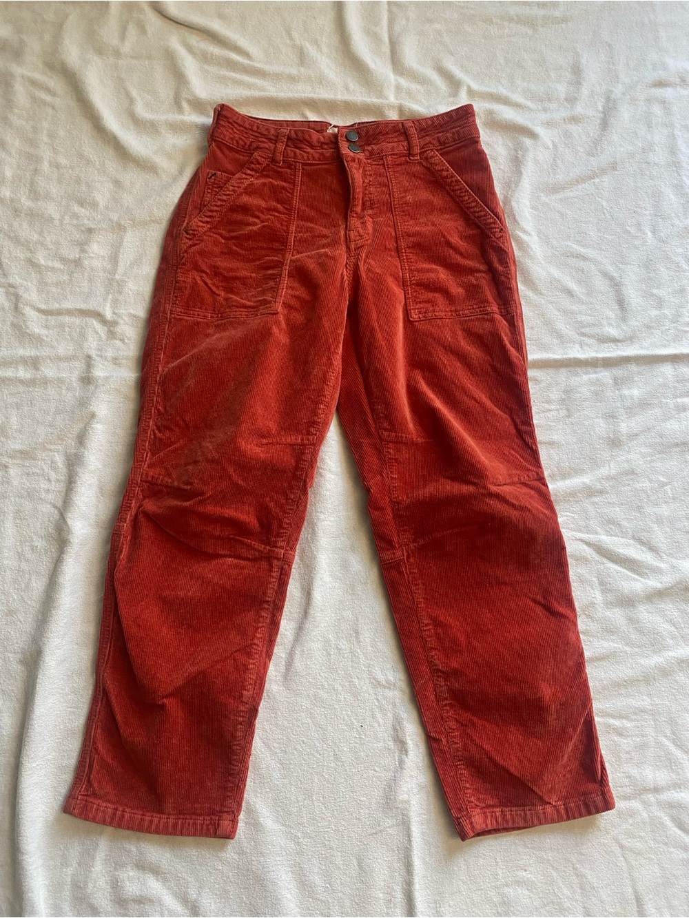 Anthropologie Pilcro Corduroy Pants The Wanderer Relaxed Leg Salmon Red Size 28 - Picture 2 of 6